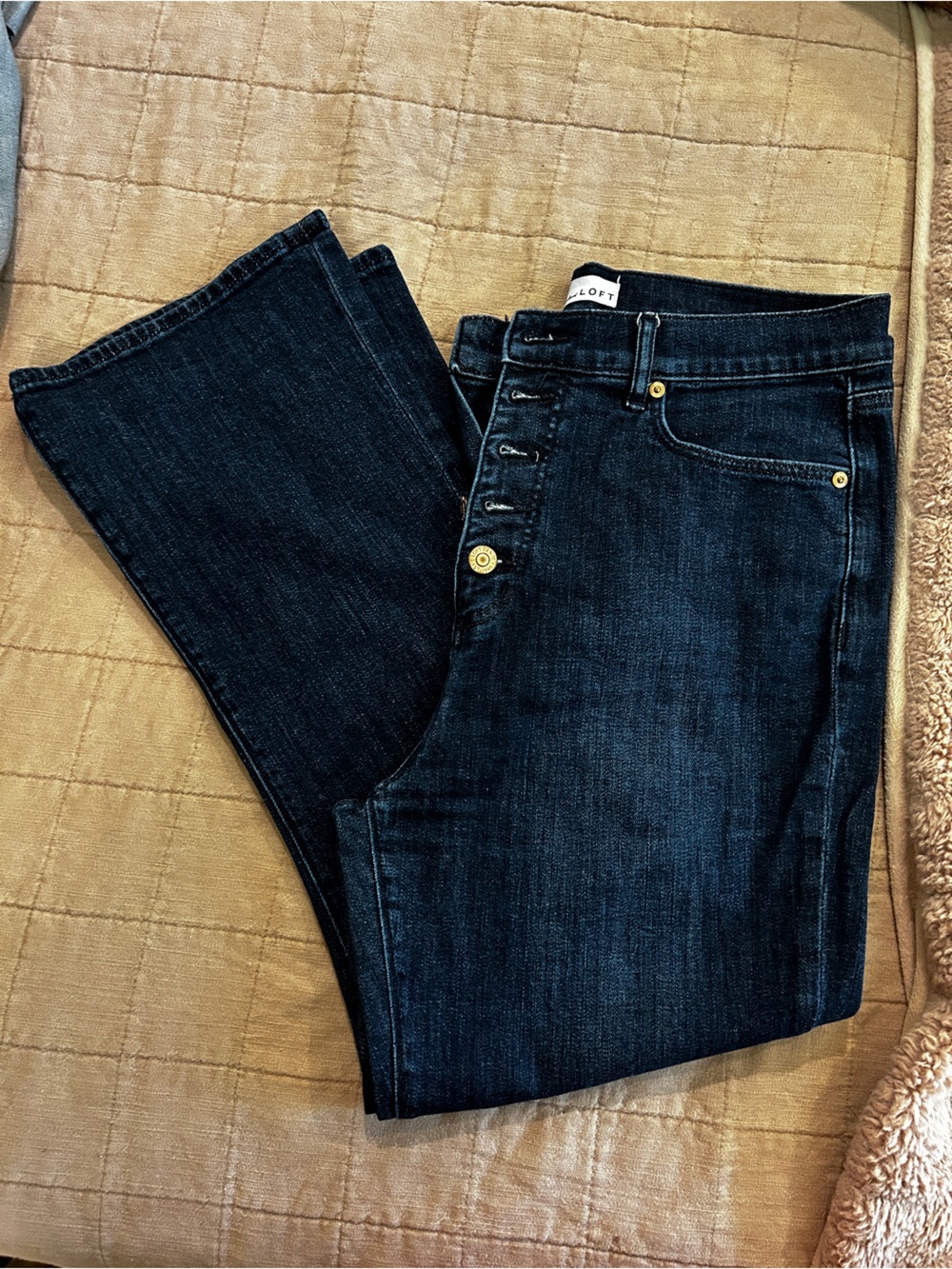 LOFT Dark Indigo Boot-Cut Jeans